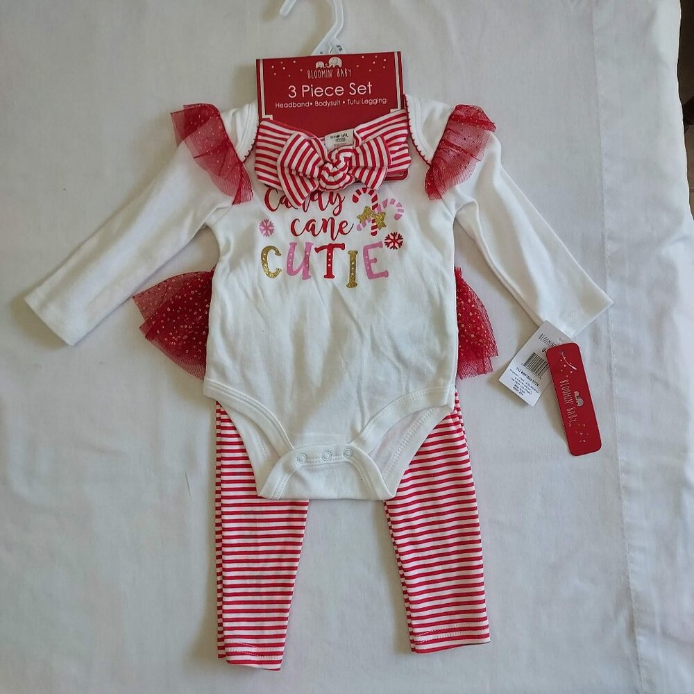 NWT - Christmas 3-Piece Baby Set - Bloomin Baby - 3-6 Months